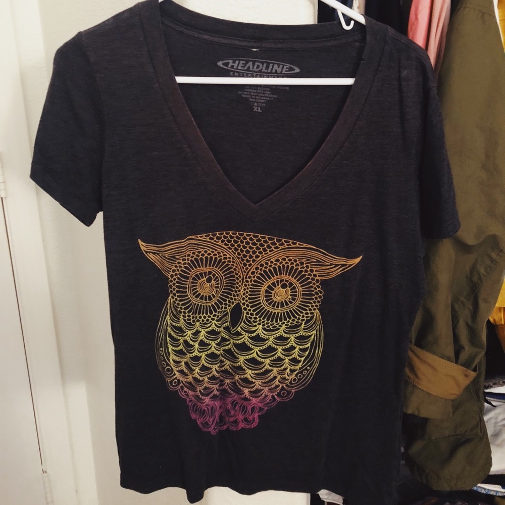 Owl t shirt v neck